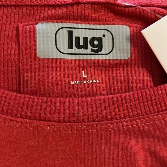 NWT LUG comfy long Sleeve Tee EAT SLEEP LUG REPEAT L large Red RARE! - Picture 9 of 11